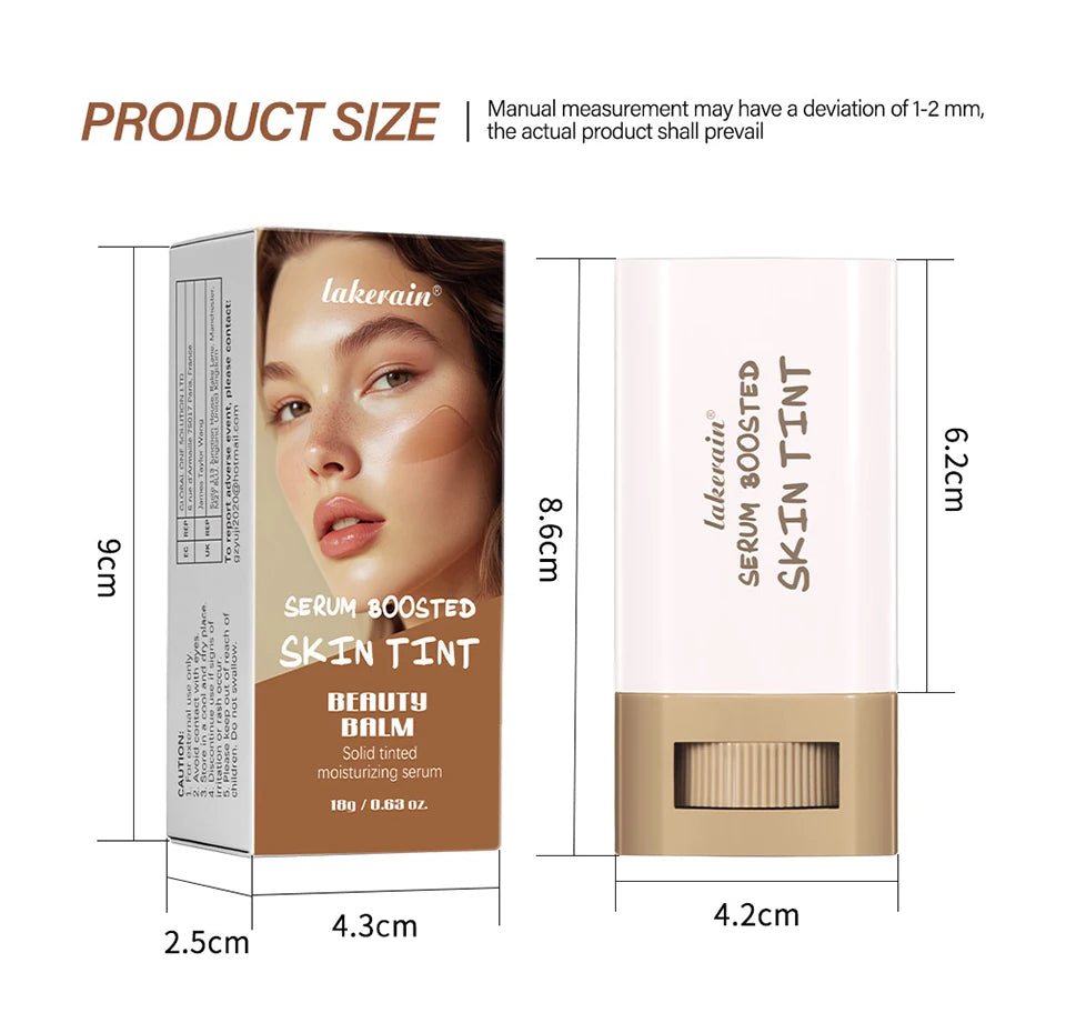 Foundation Skin Tint Balm Skin Tint Stick Waterproof Nourishing Solid Tinted Serum  Face Tinted Face Contour Stick Makeup