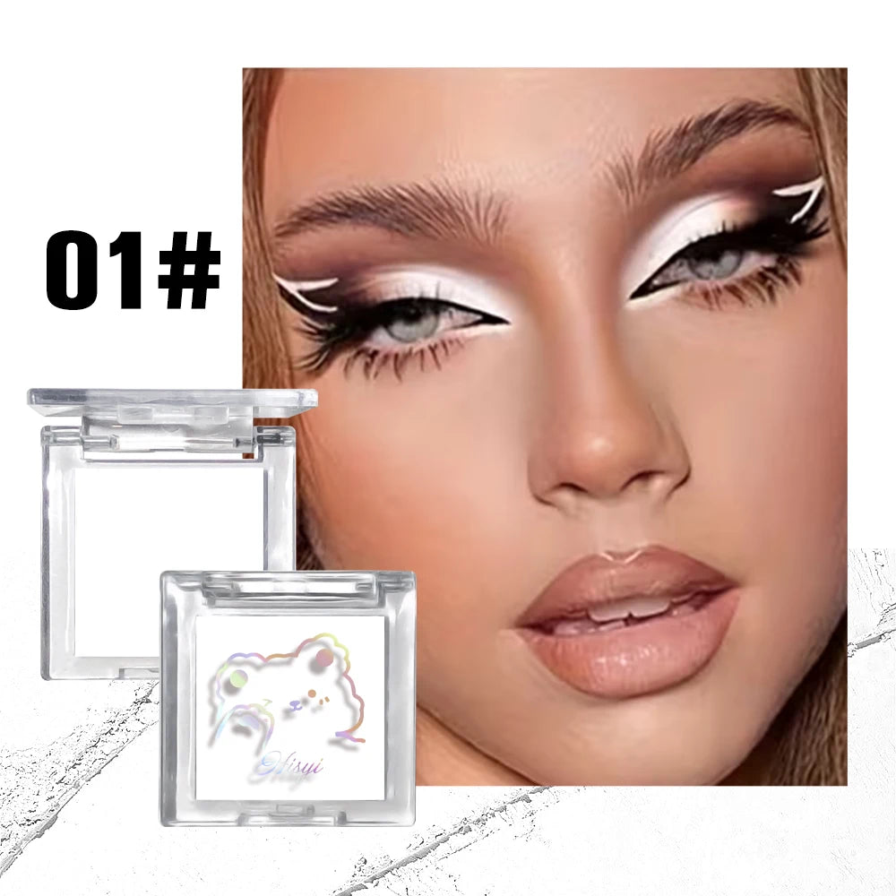 Long Lasting Matte highlights with eyeshadow tray - Shiny glitter for natural contours of all skin tones, orange and white