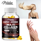 Multi Collagen Capsules - Collagen Skin Whitening & Anti-Aging - Vitamin C, Hyaluronic Acid, Gluten Free Supplement