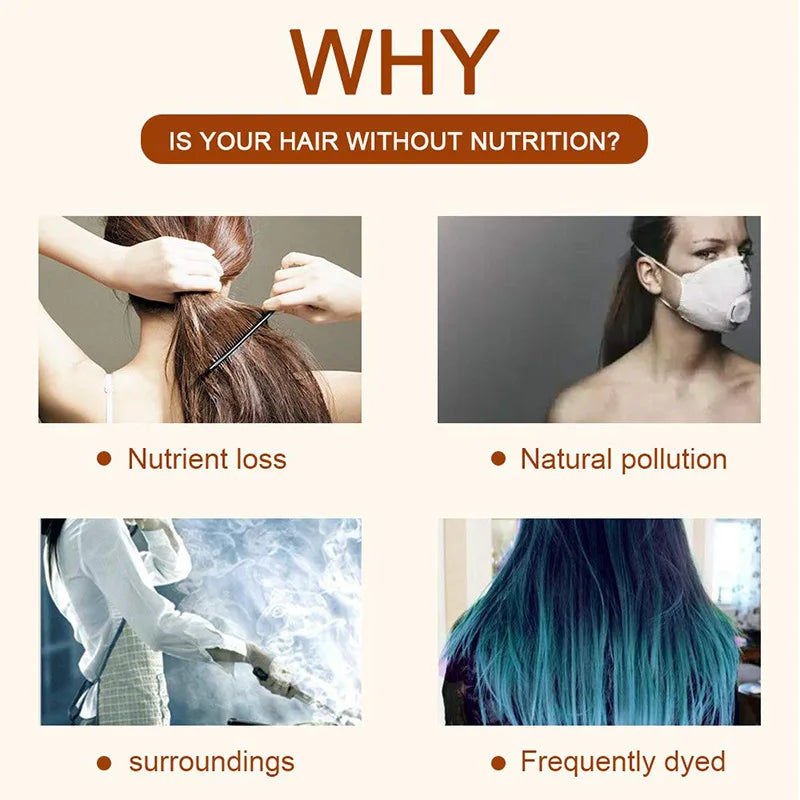 PURC No Steam Hair Mask Intensive Repair Dry Damaged Hair Smooth Silky Anti-Breakage Volumizing Hair Spa Treatment Conditioner