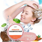Keratin Shampoo Bar Soap - Salon Thickening for Dry, Damaged, Curly, Frizzy, Straight or Color Treated Hair - Anti Frizz Formula