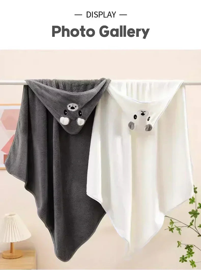 Soft Bath Towel for Baby Absorbent Towel Newborn Swaddle Wrap Baby Blankets for Girls Boys Thick Hooded Bath Towel Cloak lj