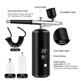 Portable Airbrush Mini Air Compressor Kit Paint Spray Gun For Nail Art Tattoo Craft Cake Pastry Painting Face Hydrating Sprayer