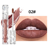 QIBEST Waterproof Diamond Shimmer Glitter Lipgloss Matte Liquid Lipstick Shiny Pearl Lip Glaze Long Lasting LipTint Women Makeup