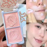 Two-tone Face Brightening Cream Pink Highlight Expansion Facial Highlighter Palette Natural Blush Moisturizing Matte Pink Rouge
