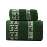 2pcs Set Black Bathroom Towel Sets 100% Cotton Embroidered Bathroom Towel Christmas Gift Sport Towel Sets Home Hotel Use 수건 세트