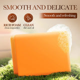 1/2PCS Persimmon Cleansing Soap Bar With Foaming Net Body Care Face Wash Exfoliating Whitening Soap Fruit Handmade Shower Soap