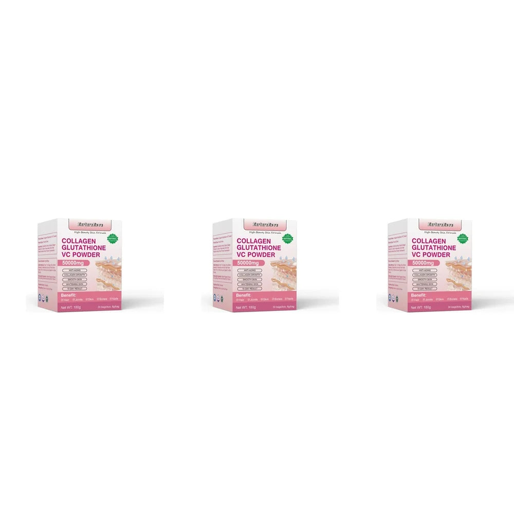 Collagen Peptides Glutathione Vitamin C Powder 30 Sachets, Marine Collagen Drink Mix for Beauty Wellness Support Adults 180g