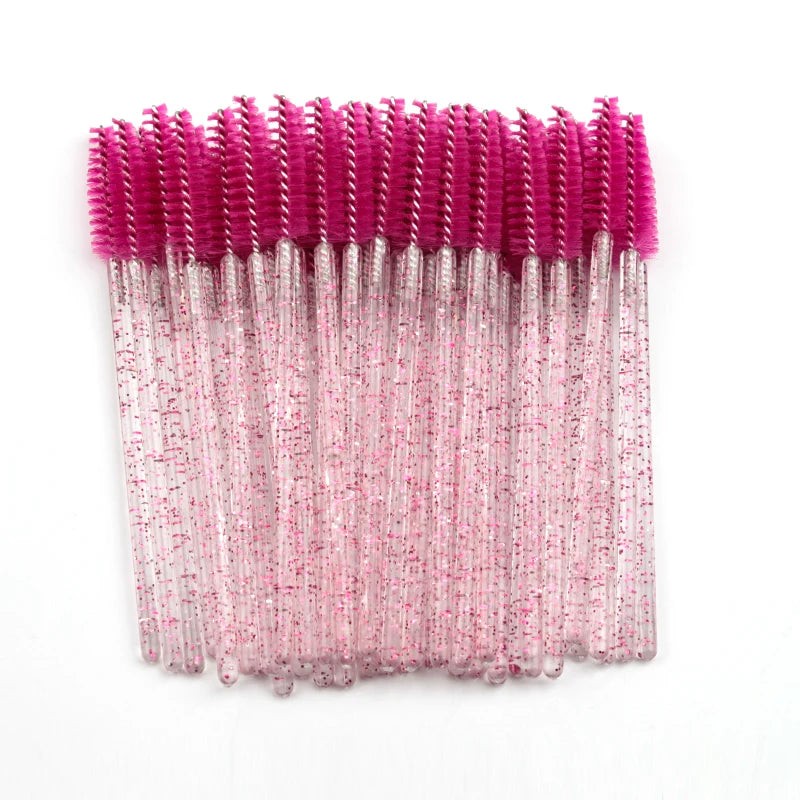 25/50/100 Pcs Eyelash Brushes Mascara Wands Eyelash Makeup Brush Spoolies for Eyebrow Eye Lash Extension Removing Beauty Tools