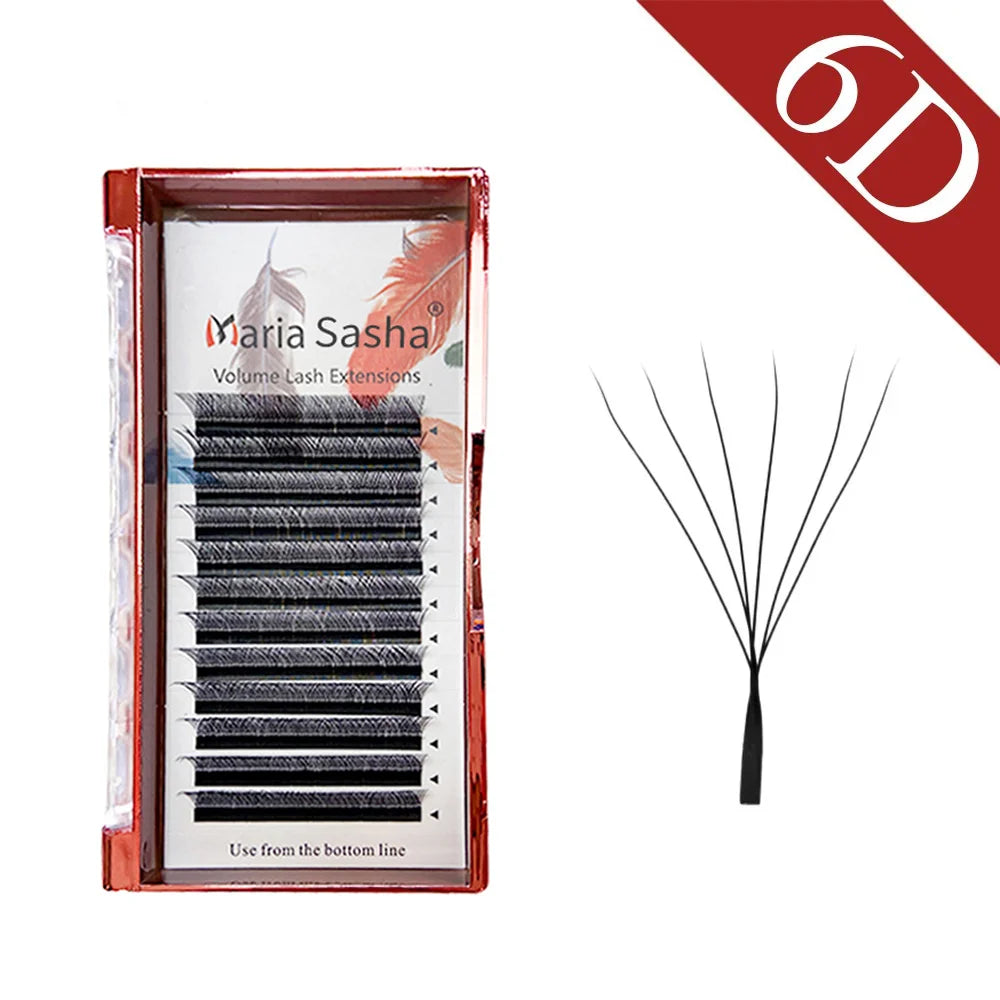 MARIA W Shape Eyelash Extensions  3D 4D 5D 6D 7D Premade Fans Speed Eyelash Extensions Natural Soft Light Full Dense