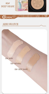 O'CHEAL Mushroom Cushion CC Cream Face Airy Coverage Long-lasting Moisturizing Waterproof Oil Control Concealer BB Cream Makeup