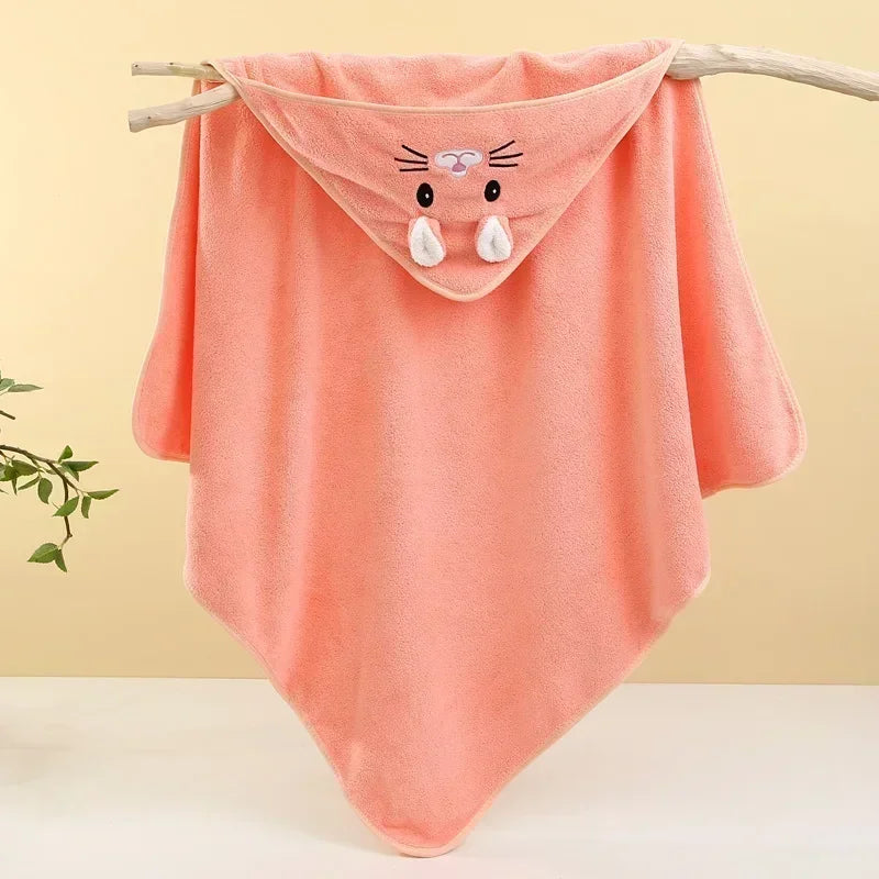 Soft Bath Towel for Baby Absorbent Towel Newborn Swaddle Wrap Baby Blankets for Girls Boys Thick Hooded Bath Towel Cloak lj