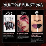 2Pcs Matte Bloody Lip Stain Long-Lasting Water-Resistant Liquid Lipstick Gothic Vampire Halloween Party Lip Tint Cosmetics