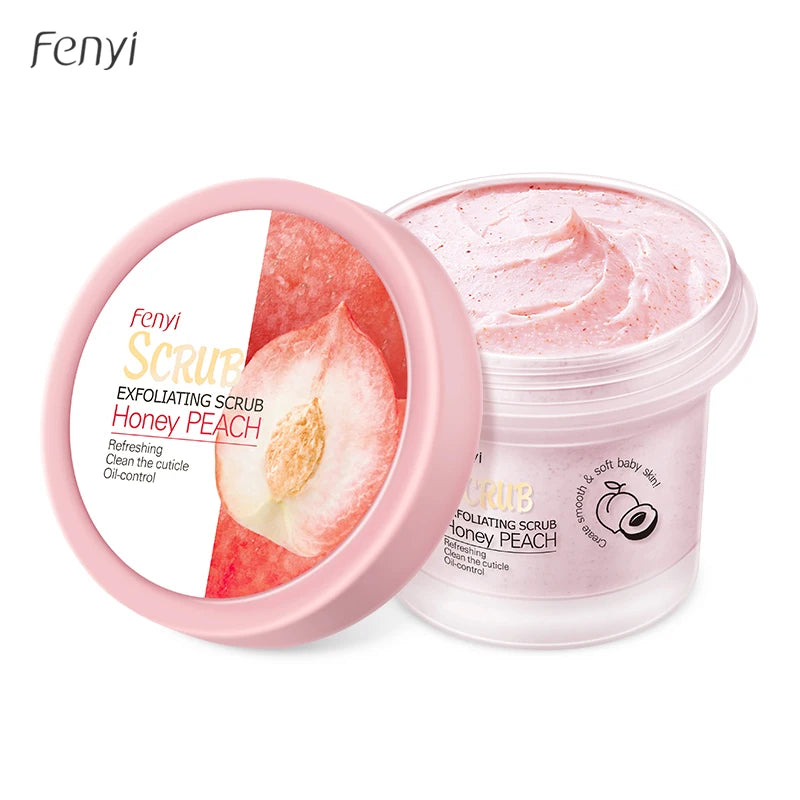 Fenyi Honey Peach Body Scrub Exfoliating Deep Clean Moisturizing Smooth Skin Remove Dead Skin Gentle Care for Face & Body