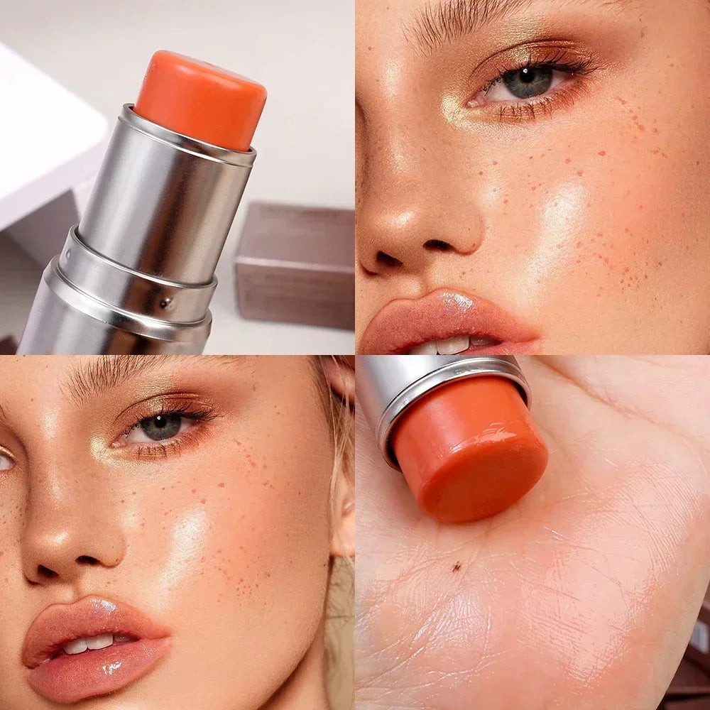 Waterproof Brighten Face Highlighter Blush Stick Makeup Glitter Corrector Contour Illuminator Shimmer Rouge Stick Cream Cosmetic