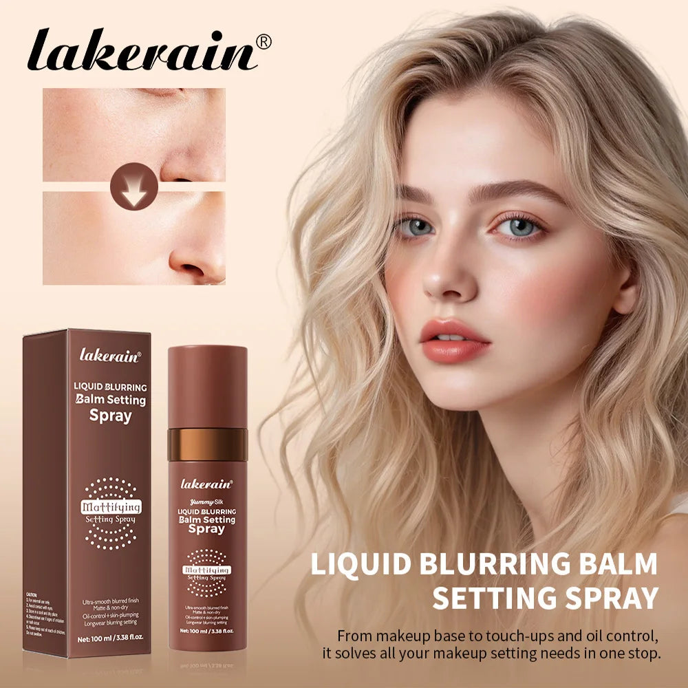 Makeup Fixer Spray Long-Lasting Oil Control Natural Matte Non Drying Weightless Makeup Liquid Blurring Balm Setting Spray