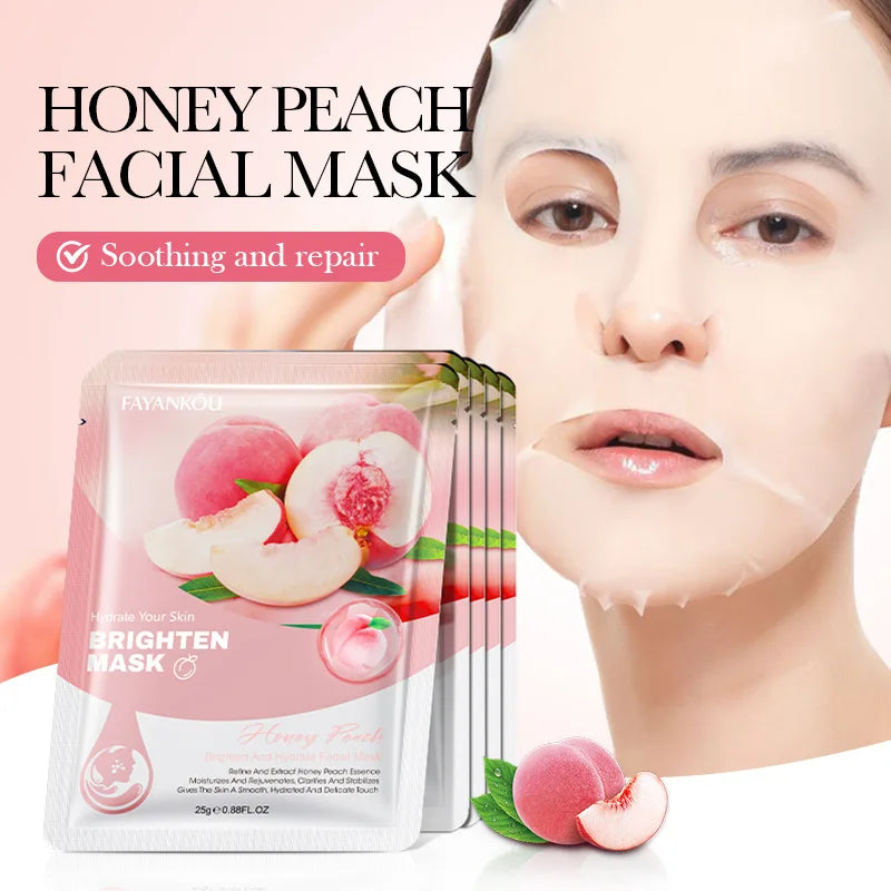 10Pcs Fruits Facial Masks for Face Skincare Moisturizing Brightening Hydrating Firmingface Mask Beauty Face Skin Care Products