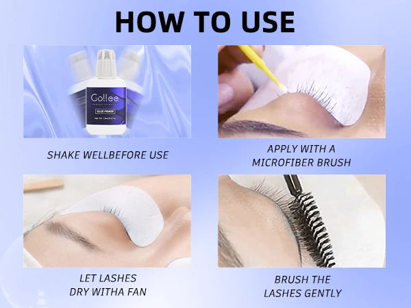 Gollee Eyelash Extensions Glue 15ml Eyelash Cleansing Primer Super Bonding Lasting Lash Extension Primer Professional Adhesive