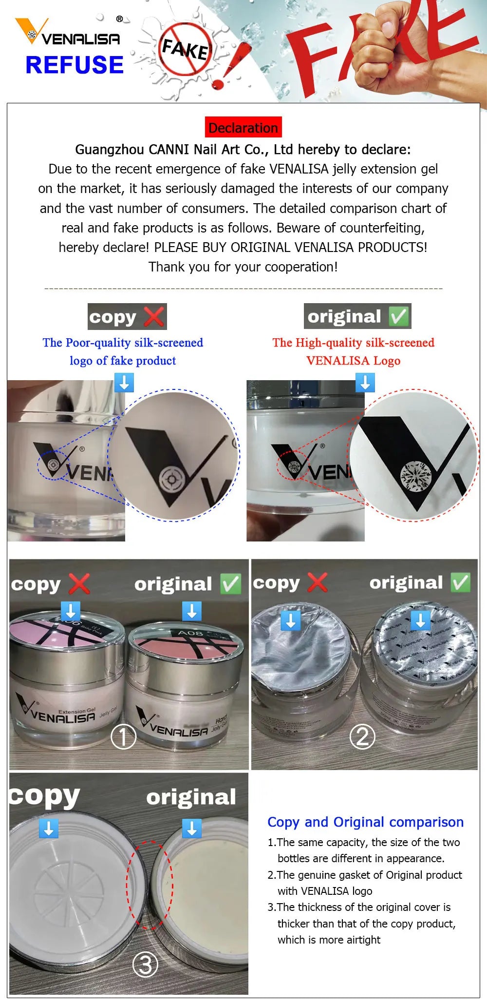 VENALISA Clear Color Extension Gel Pearl Glittle Gel Canni Supply Camouflage Fasting Jelly Nail Gel Self Leveling Acrylic Gel