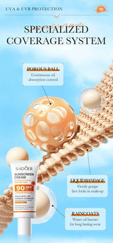 SADOER Spf 90+ Sunscreen For Face Whole Body Use Protector Solar UV Resistant Repairing Solar Blocker Facial Sunscreen