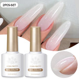 BORN PRETTY 10ml Milky Jelly White Gel Nail Polish Translucent Semi Permanent Soak Off UV LED Gel Varnish Manicure Nail Art