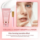 Collagen Overnight Wrapping Peel Off Facial Mask Moisturizing Reduce Fines Lines Dryness Hydration Brightening Korean Skin Care