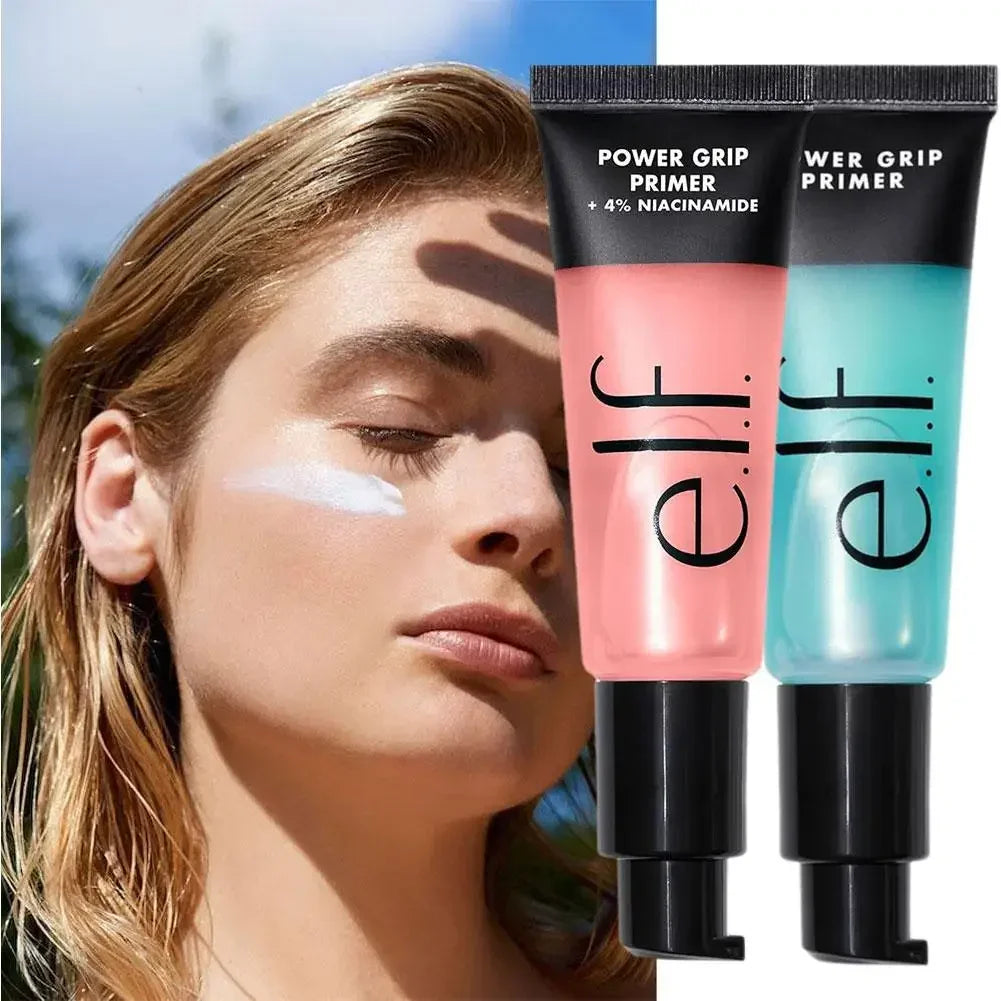 Elf Halo Glow Foundation & Power Grip Primer Hydrating Base Natural Luminous Makeup Base for All Skin Types Daily Cosmetic Uses
