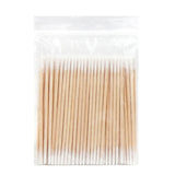 Disposable Ultra-small Double-end Wood Cotton  Swab 100pcs Lint Free Micro Brushes Eyelash Extension Glue Removing Tools