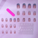 24 PCs Short French Gradient Love Nails with 1 Jelly Gel and 1 Nail File-For Girl Mother Women Gift