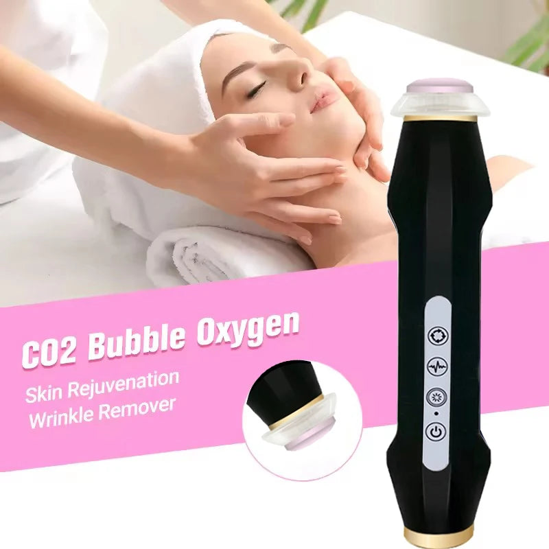 2025 New Design - Portable CO2 Oxygen Bubble Pen Rechargeable Exfoliate Device Handheld Facial Clean Machine SPA Beauty Capsules