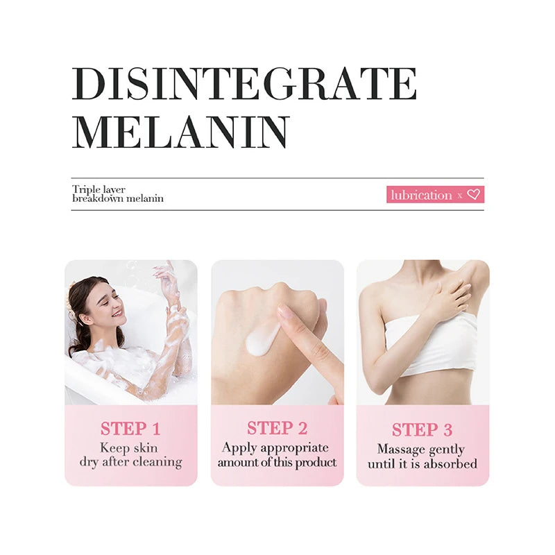 2pcs  Body Cream Lighten Melanin Pink Underarm Knees Inner Thighs Bleaching Cream Moisturizing Brightening Skin Care