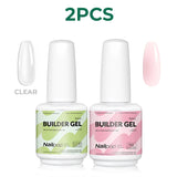 Nailpop 7 IN 1 Nail Glue Gel 15ml Gellack UV Nails Builder Gel Apex & Extension Soak off Base Gel Top Coat  HEMA FREE