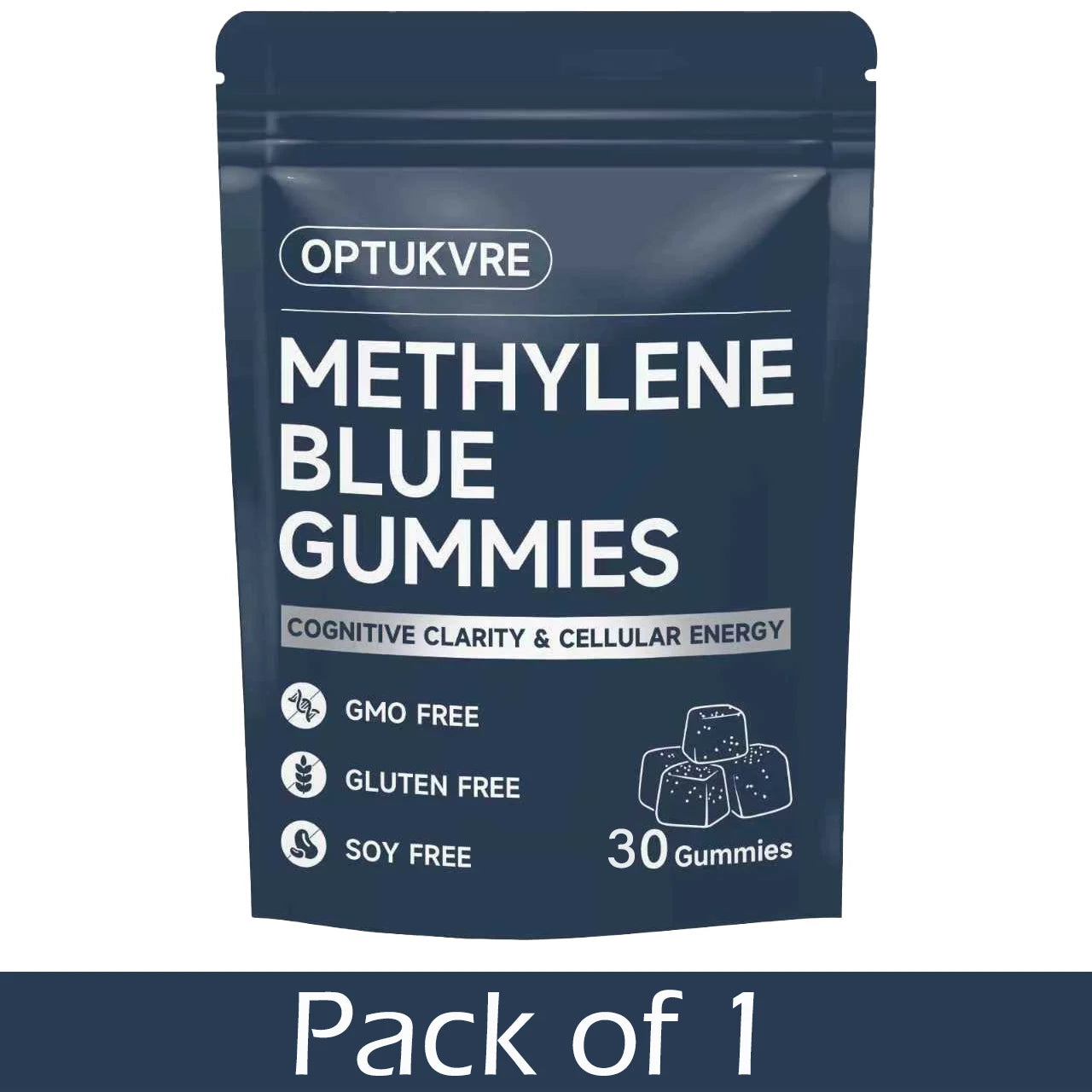 Methylene Blue Gummies Support for Focus & Clarity - UPS Grade Nootropic Supplement for Brain Health, Vegan, Non-GMO, 30 Gummies