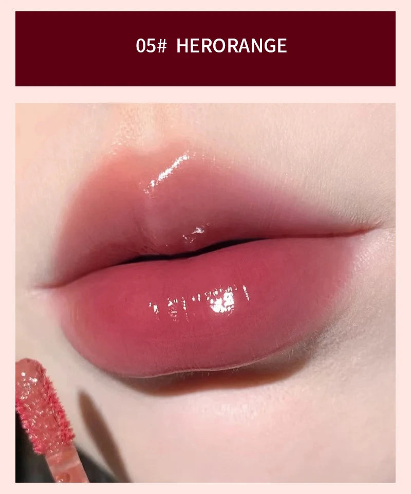 HERORANGE Light Glass-Like Lip Lacquer - Mirror Shine, Hydrating Formula; Smudge-Proof, Long-Wear, and Skin-Brightening