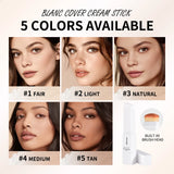 Foundation Stick Color Changing Foundation with Detachable Brush Blanc Cover Cream Stick Changing Hight Coverage Base Makeup