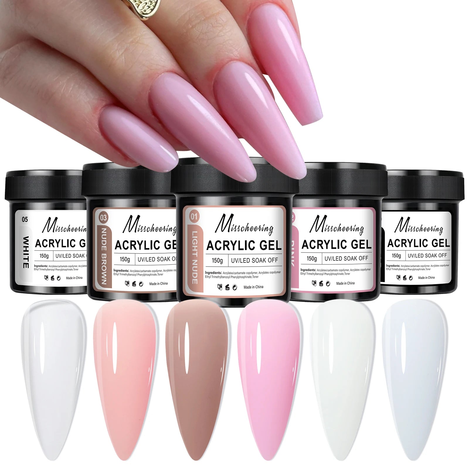 150g Large Capacity Nail Extension Gel Acrylic Semi-Permanent UV/LED Gel Varnish Suitable for DIY Design Nail Art Extension Tool