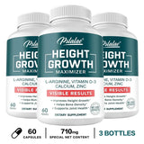 Height Growth Supplement With Vitamins and Calcium Zinc Improves Bone Strength Natural Promotes Growth Improve Immunity, Vegan