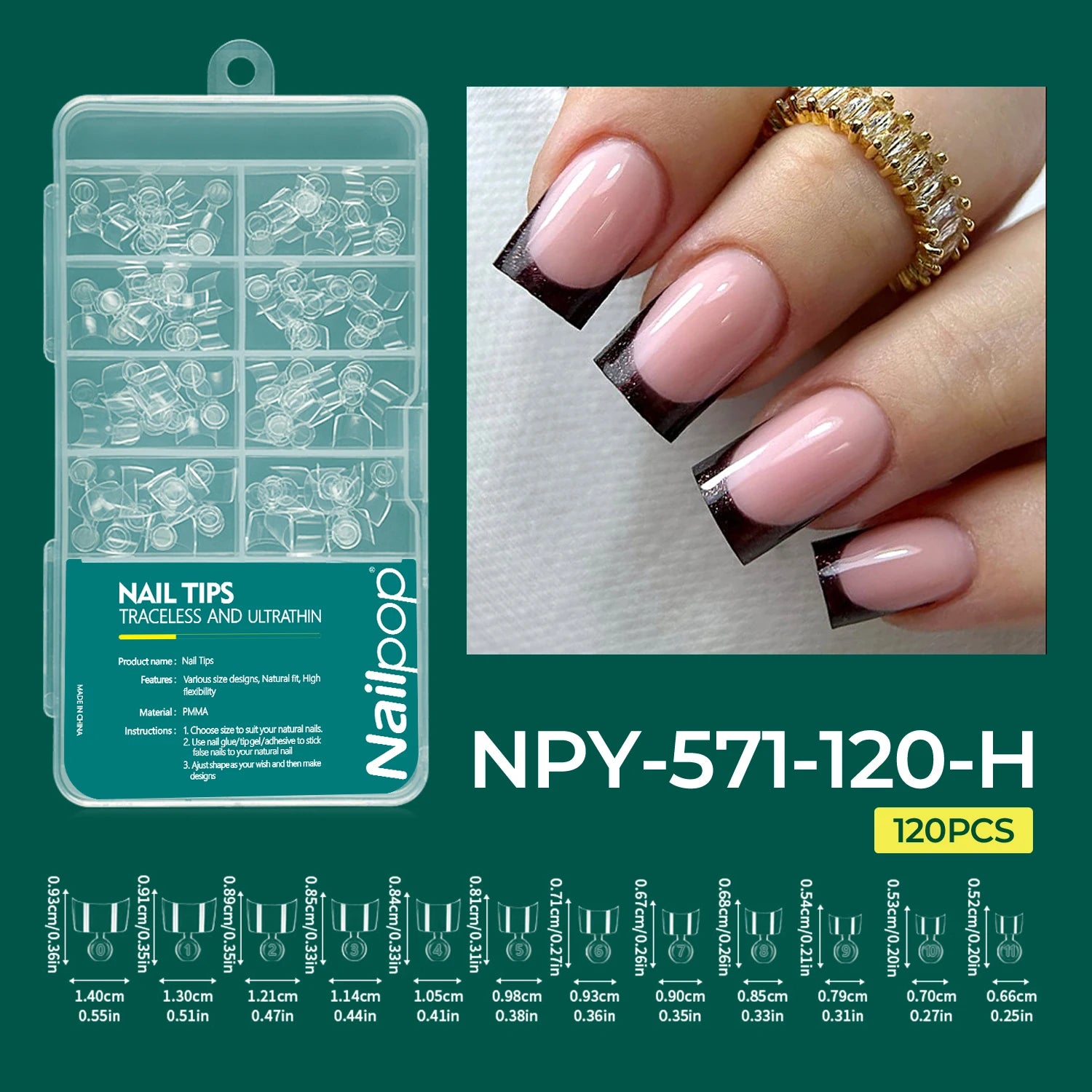 Nailpop Soft Gel Tips For Nails Acrylic Material Half Almond Artificial Nail Capsule Accessories Tool Art Salon 120pcs/box