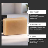 Tallow Honey Soap Bar Gentle Cleansing Bar for Face & Body Rich Lather Moisturizing Redness Relief Soften Smoothing Skin Care