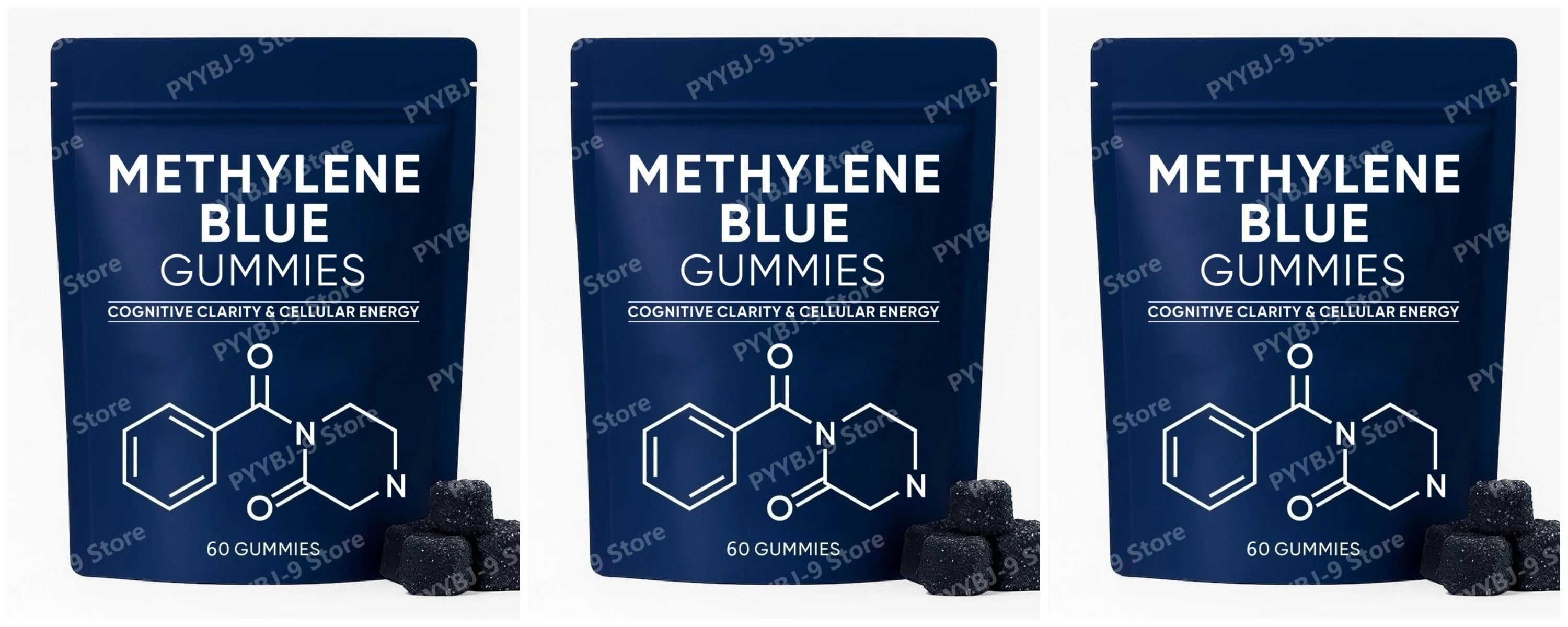 Methylene Blue Gummies 30 Count 5mg USP Grade High Purity Formula for Cognitive Clarity Cellular Energy Daily Wellness Support