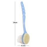 2-in-1 Double-sided Long Handle Shower Brush Exfoliating Soft Bristle Shower Tools Body Clean Shower Brush Gentle Cleaning Tools