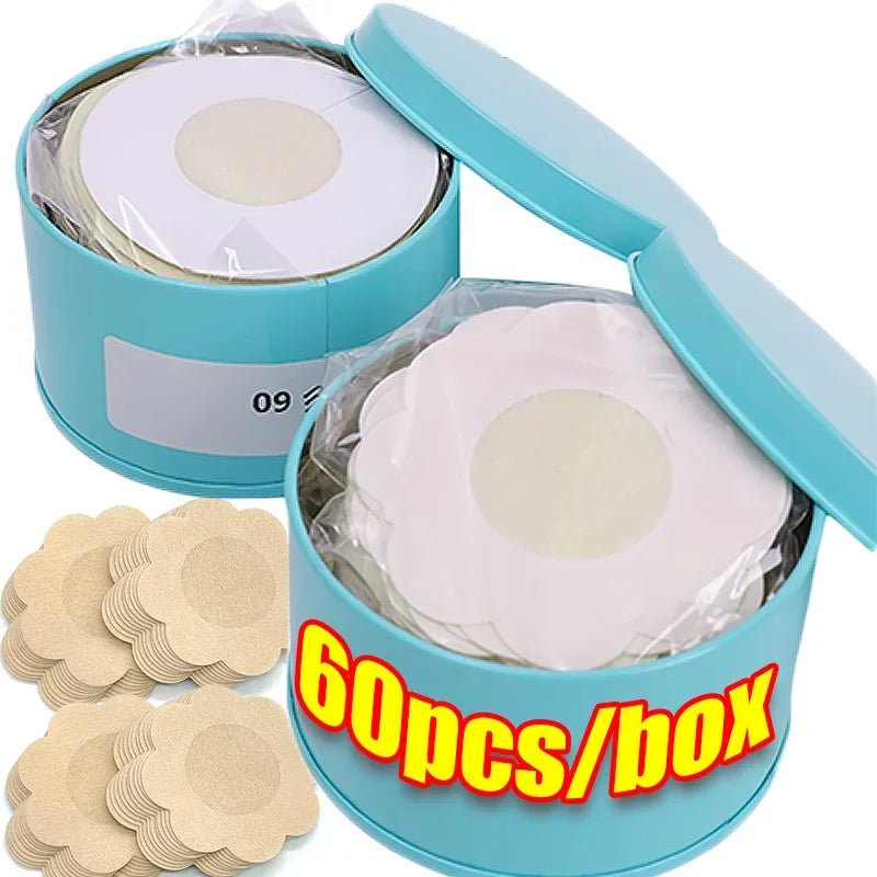 1Box Safety Nipple Cover Stickers Sexy Breast Lift Tape Patch Intimates Female Self-Adhesive Invisible Bra Chest Nipple Padding