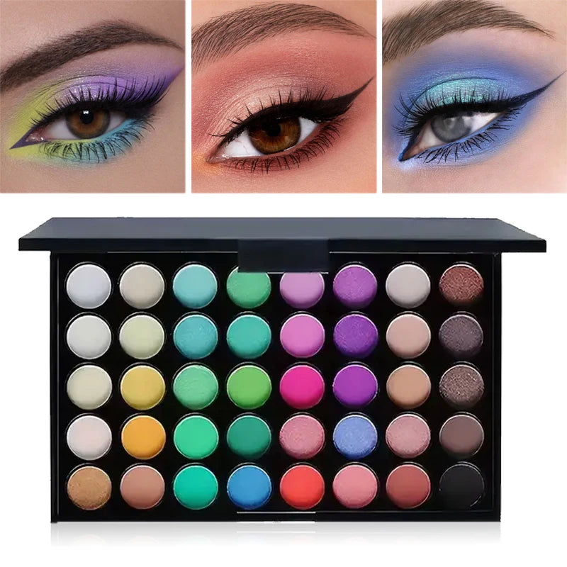 40 Colors Glitter Eyeshadow Palette Matte Waterproof Long Lasting Pressed Powder Cosmetics Kit Fashion Women Eye Makeup Palette