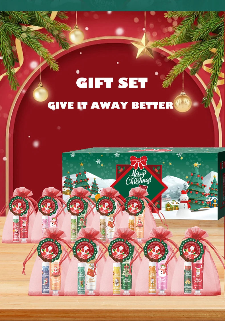 Christmas Gift Set Distribution 120PCS/Box in Bulk, Lip Balm in Bulk, Hand Cream in Bulk, Christmas Cards, Gift Gauze Bags