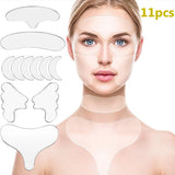 5/11/16/18Pcs Reusable Silicone Face Patch Set Anti Wrinkle Patches For Face Neck Forehead Eye Cheek Chest Pads Beauty Tools