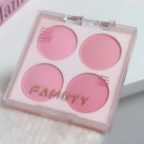 4 Colors Matte Blush Powder Set - Sweet Warm Tone Face Makeup Cheek Brightener Cosmetic Illuminator for Enhanced Facial Beauty