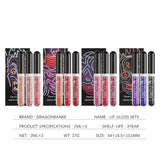 Halloween Lip Gloss Set Sparkling Purple Black Non Stick Lipstick Trio For Party Makeup Beauty Gift