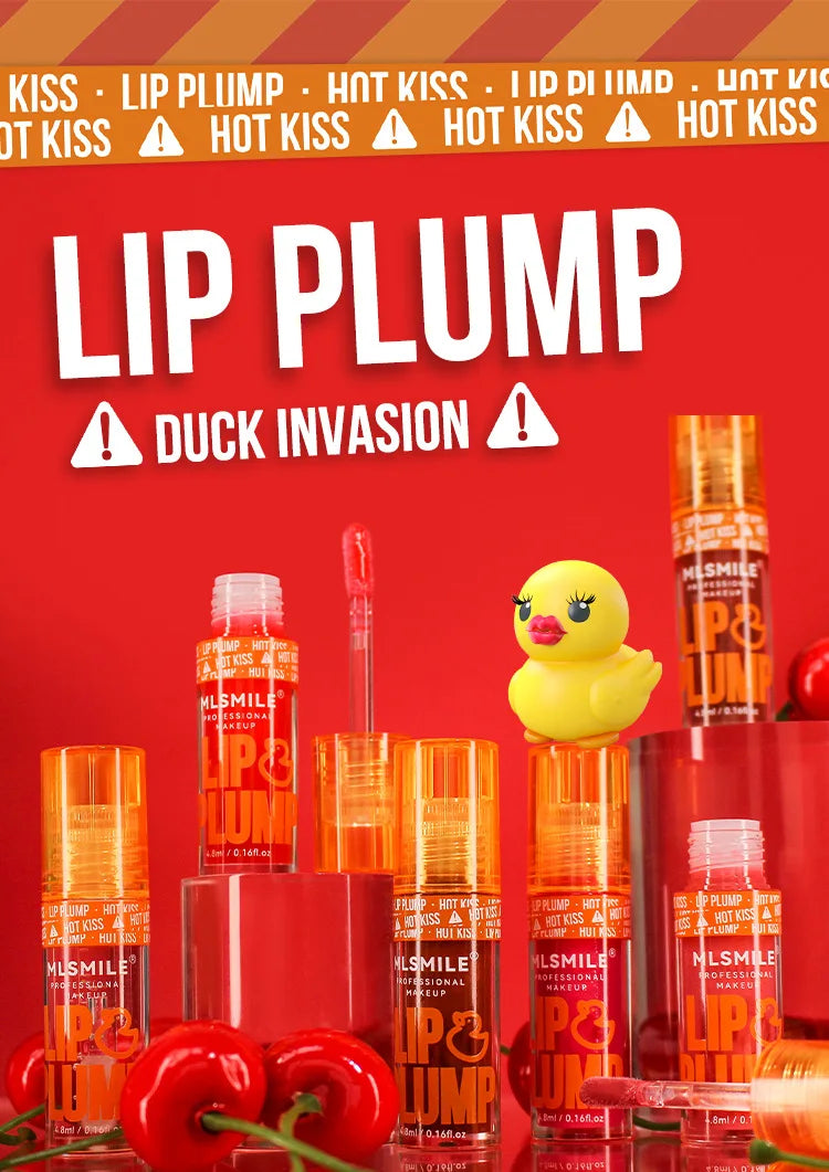 MLSMILE Duck Lip Plump Lip Oil Moisturizing Lip Gloss Mirror Water nature long-lasting  Gloss Gloss Pearl Lip Glaze Set