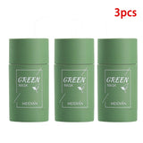 Green Tea Solid Cleansing Mask Acne Blemish Treatment Cream Blackhead Removal Natural Plant Formula Mild Skincare Solution