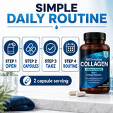 Marine Collagen Capsules for Women & Men, Type I Peptides with Hyaluronic Acid, Vitamin C & Biotin, Beauty Glow Nails, 60 Count